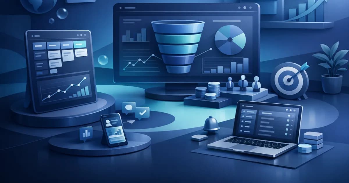 HelloGrowthCRM product dashboard — pipeline, tasks, and CRM workspace (representative of platform breadth)